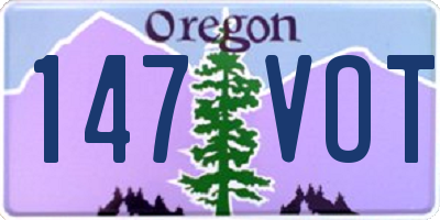 OR license plate 147VOT