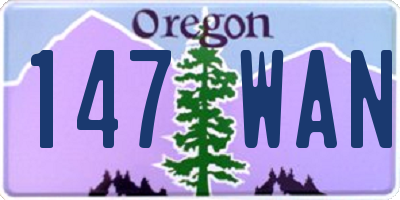 OR license plate 147WAN