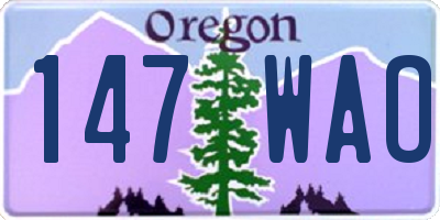 OR license plate 147WAO