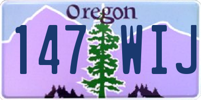 OR license plate 147WIJ