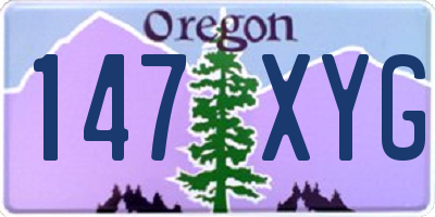 OR license plate 147XYG