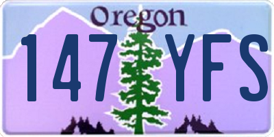 OR license plate 147YFS