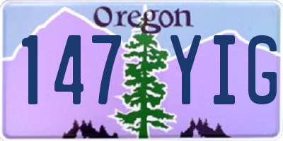 OR license plate 147YIG
