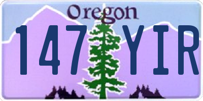 OR license plate 147YIR