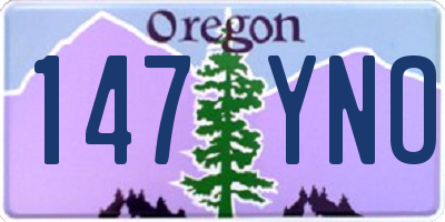 OR license plate 147YNO