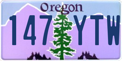 OR license plate 147YTW