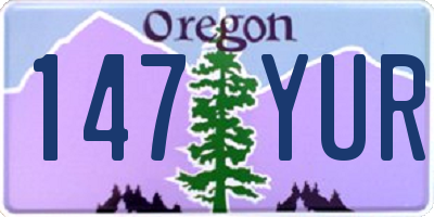 OR license plate 147YUR