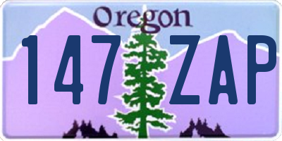 OR license plate 147ZAP