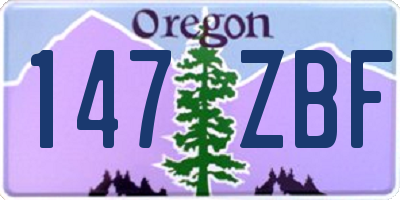 OR license plate 147ZBF
