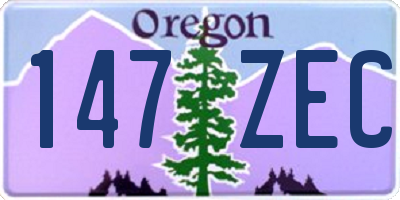 OR license plate 147ZEC
