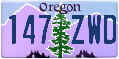 OR license plate 147ZWD