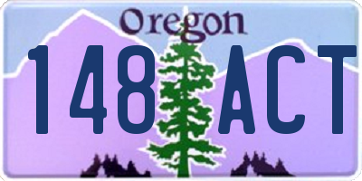 OR license plate 148ACT