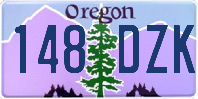 OR license plate 148DZK