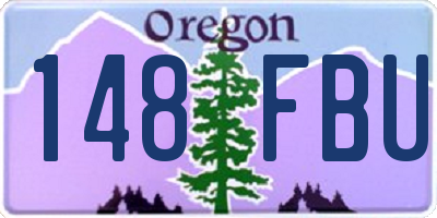 OR license plate 148FBU