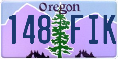 OR license plate 148FIK