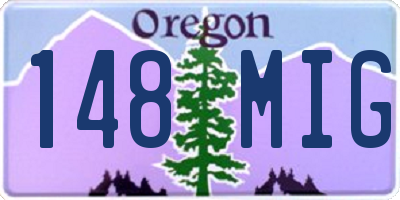 OR license plate 148MIG