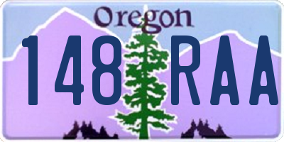 OR license plate 148RAA