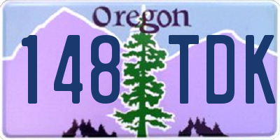 OR license plate 148TDK