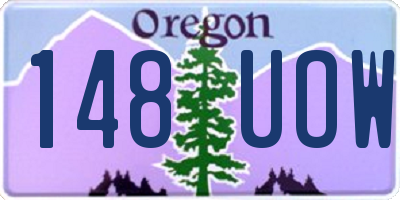 OR license plate 148UOW