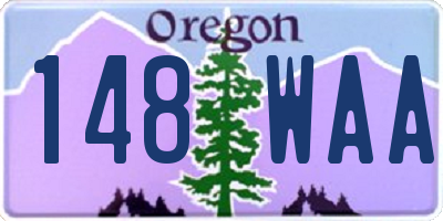 OR license plate 148WAA