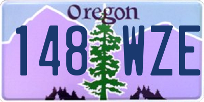 OR license plate 148WZE