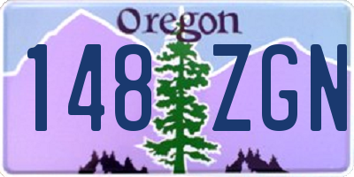 OR license plate 148ZGN