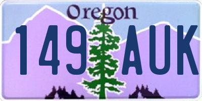 OR license plate 149AUK