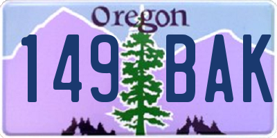 OR license plate 149BAK