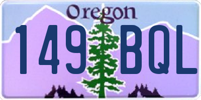 OR license plate 149BQL