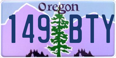 OR license plate 149BTY