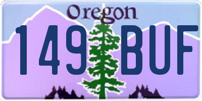 OR license plate 149BUF