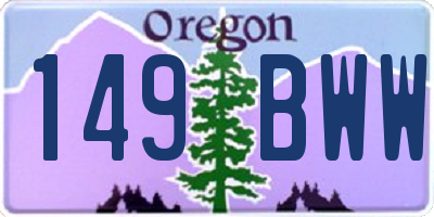 OR license plate 149BWW