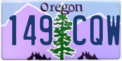 OR license plate 149CQW