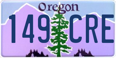 OR license plate 149CRE