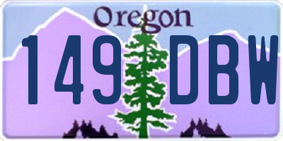 OR license plate 149DBW