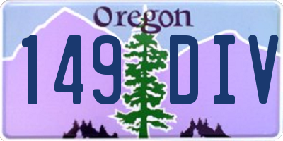 OR license plate 149DIV