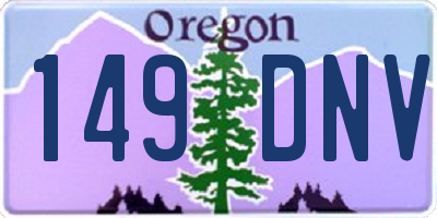 OR license plate 149DNV