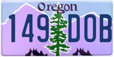 OR license plate 149DOB