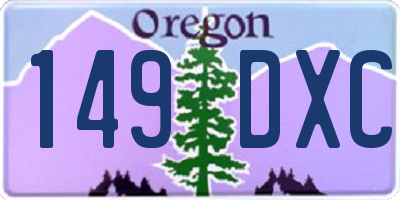 OR license plate 149DXC