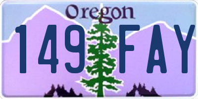 OR license plate 149FAY
