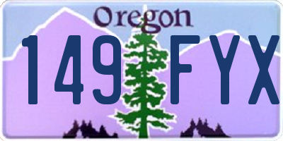 OR license plate 149FYX