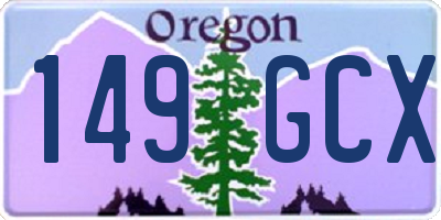 OR license plate 149GCX