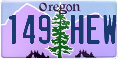 OR license plate 149HEW