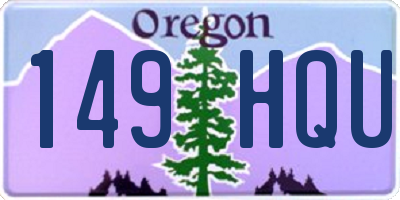 OR license plate 149HQU