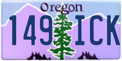 OR license plate 149ICK