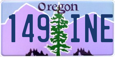 OR license plate 149INE