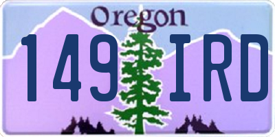OR license plate 149IRD