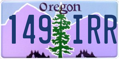 OR license plate 149IRR