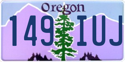 OR license plate 149IUJ