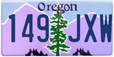 OR license plate 149JXW
